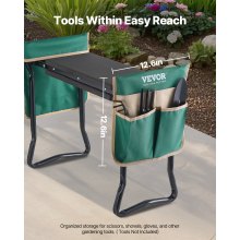 Garden Kneeler and Seat 8" EVA Pad Folding Garden Stool Heavy Duty Garden Bench