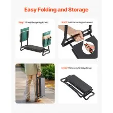 Garden Kneeler and Seat 8" EVA Pad Folding Garden Stool Heavy Duty Garden Bench