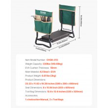 Garden Kneeler and Seat 8" EVA Pad Folding Garden Stool Heavy Duty Garden Bench