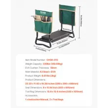 Garden Kneeler and Seat 8" EVA Pad Folding Garden Stool Heavy Duty Garden Bench