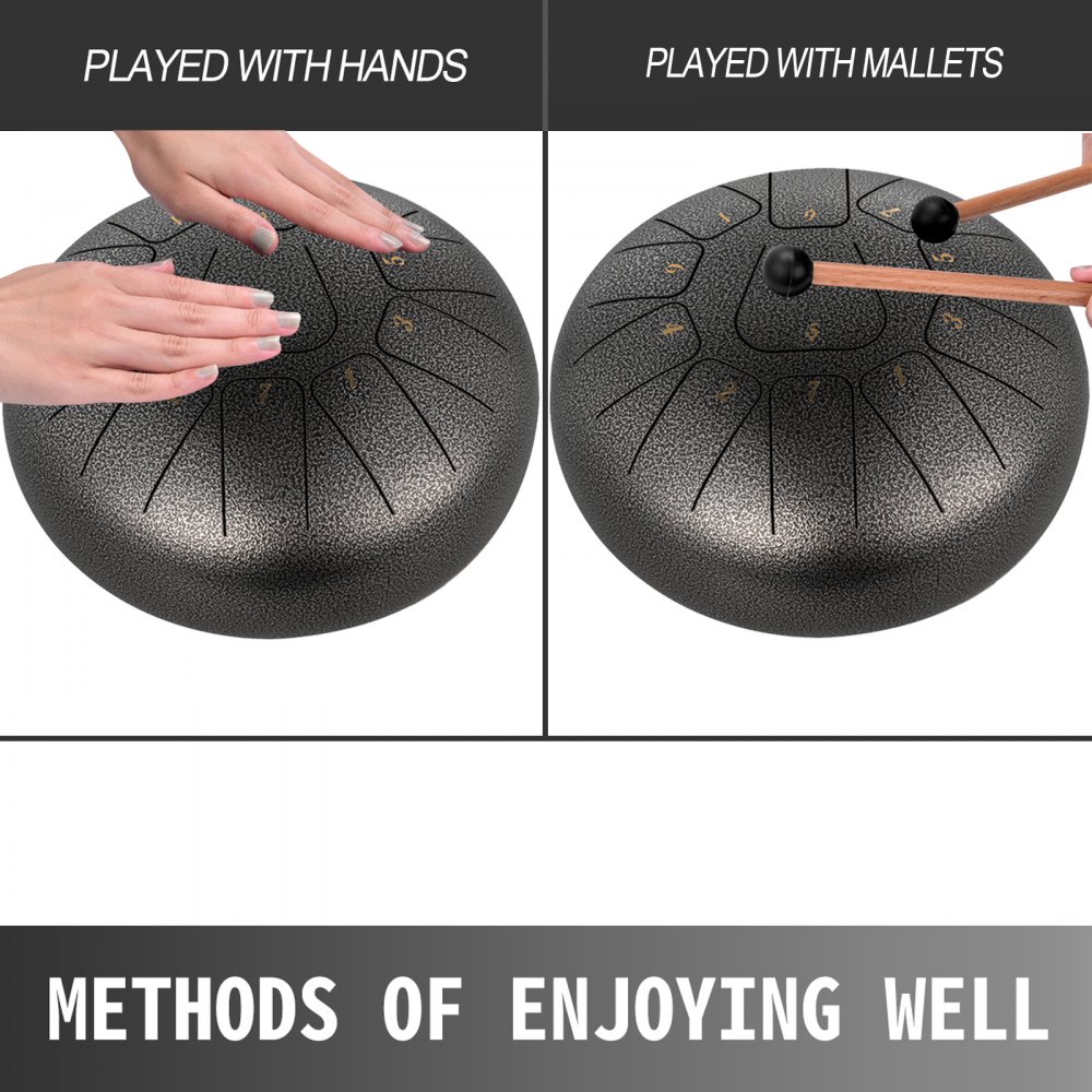 8" 11 Notes Steel Tongue Drum Handpan Pan Drum Extra Mbira Percussion + Bag