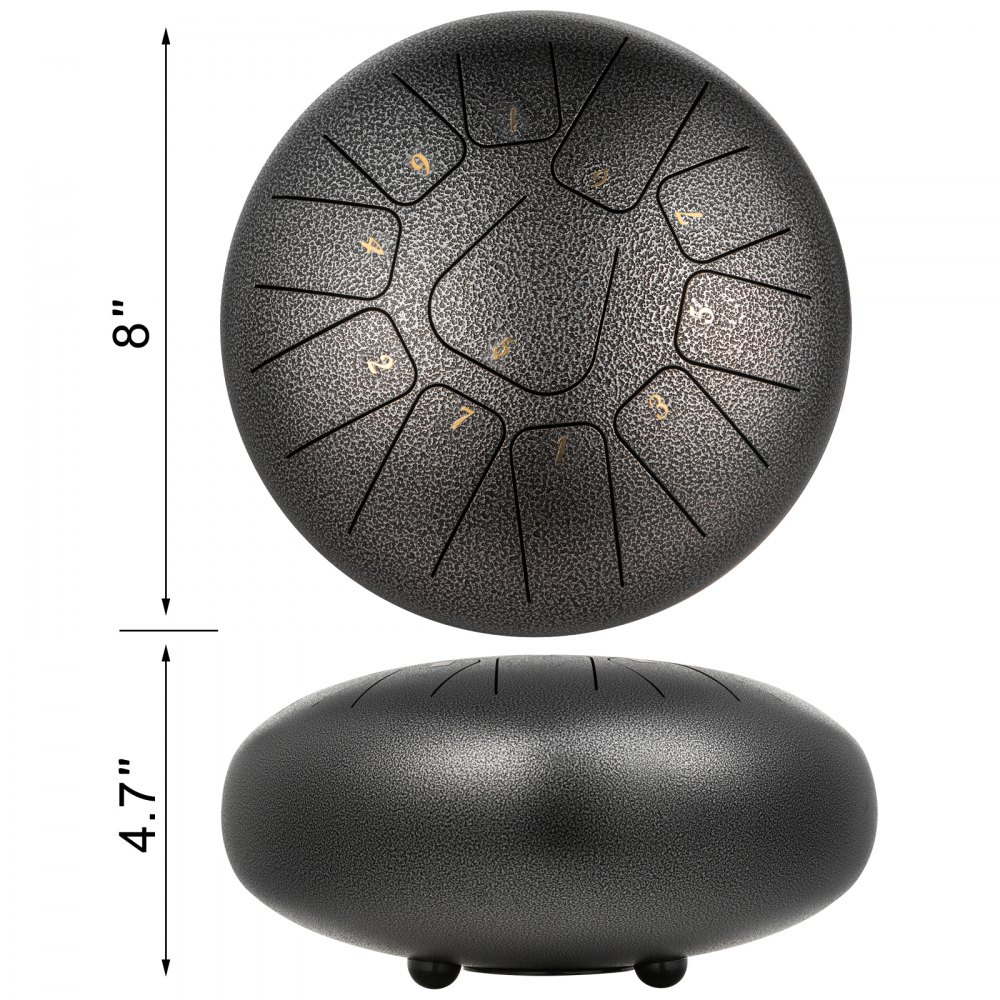 8" 11 Notes Steel Tongue Drum Handpan Pan Drum Extra Mbira Percussion + Bag