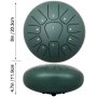 VEVOR Steel Tongue Drum 11 Notes 8 Inches Dia Tongue Drum Mineral Green Handpan Drum Notes Percussion Instrument Steel Drums Instruments with Bag, Music Book, Mallets, Mallet Bracket
