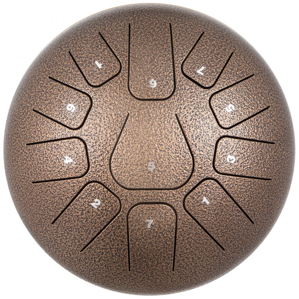 VEVOR Steel Drum 11 Notes Percussion Instrument 8 Inches Tongue Drum, Steel Tongue Drum, Steel Drums Instruments With Bag, Book, Mallets, Mallet Bracket, Hang Pan Drum Instrument, Chestnut
