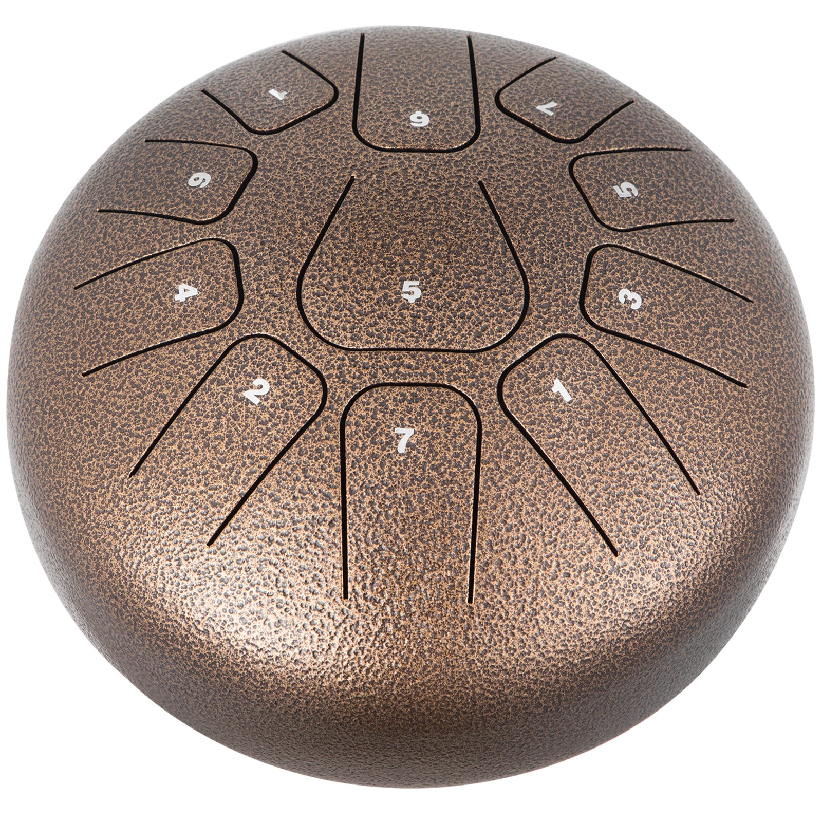 VEVOR Steel Tongue Drum 11 Notes 8 Inches Dia Tongue Drum Chestnut Handpan Drum Notes Percussion Instrument Steel Drums Instruments with Bag, Music Book, Mallets, Mallet Bracket