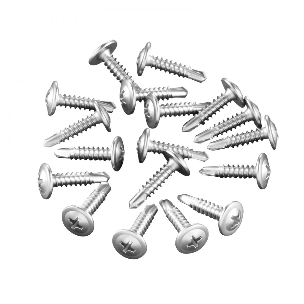 Tornillos para madera autoperforantes VEVOR n.° 8, 3/4 de pulgada de largo, 350 unidades, cabeza de celosía, tornillo autorroscante de metal de accionamiento rápido Phillips, acero inoxidable y rosca completa, punta de destornillador incluida, plateado