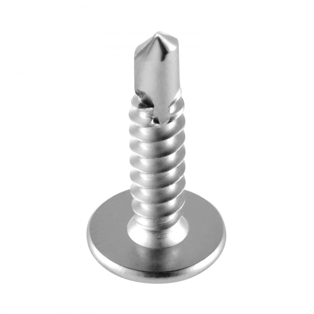 Tornillos para madera autoperforantes VEVOR n.° 8, 3/4 de pulgada de largo, 350 unidades, cabeza de celosía, tornillo autorroscante de metal de accionamiento rápido Phillips, acero inoxidable y rosca completa, punta de destornillador incluida, plateado