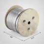 3/8" 7x19 GALVANIZED AIRCRAFT STEEL CABLE WIRE ROPE 250 FEET
