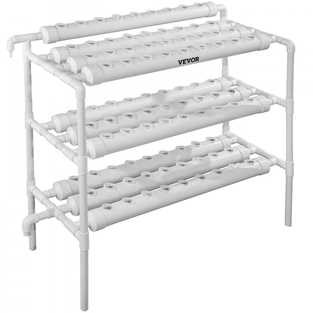 VEVOR Kit de cultivo hidropónico 90 sitios 10 tuberías NFT PVC Tubería hidropónica Hogar Balcón Jardín Kit de cultivo Sistemas de cultivo de plantas hidropónicas sin suelo Kit de cultivo de plantación de vegetales