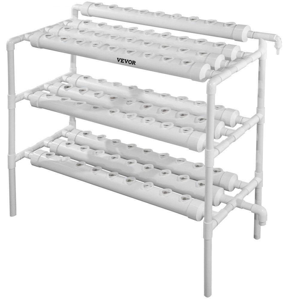VEVOR Kit de cultivo hidropónico 90 sitios 10 tuberías NFT PVC Tubería hidropónica Hogar Balcón Jardín Kit de cultivo Sistemas de cultivo de plantas hidropónicas sin suelo Kit de cultivo de plantación de vegetales