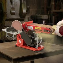 VEVOR Belt Sander 4" x 36",  Disc Combo Sander 6" Electric adjustable bench sander 375W Grinder Bench Sanding Machine with 4 Rubber foot pad