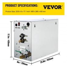 Generador de vapor VEVOR, duchas de vapor de 9 KW, generador de vapor para sauna de 220 V-240 V con controlador programable para el hogar, SPA, baño, ducha de hotel, vapor (el controlador no contiene batería)
