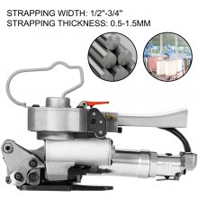 VEVOR Pneumatic Strapping Tool A19 Hand Hold Strapping Tool 0.5-0.7Mpa Air Pressure PP&Pet Strapping Kit for PP PET 1/2Inch to 3/4Inch Strapping