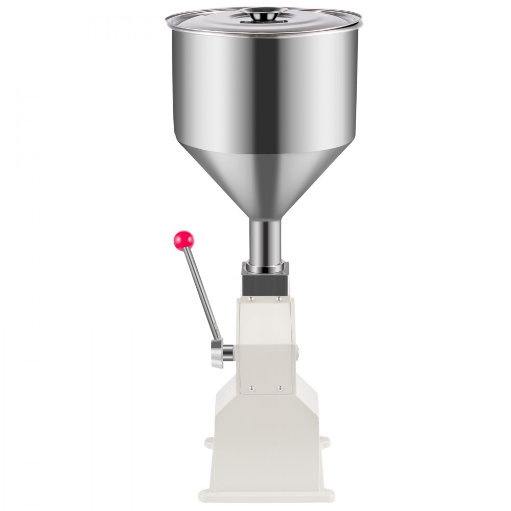 VEVOR A03, Máquina de Llenado de Líquidos Manual de Acero Inoxidable, Llenadora de Botellas 5-50ml para Pasta Crema Cosmética, 281212, blanco