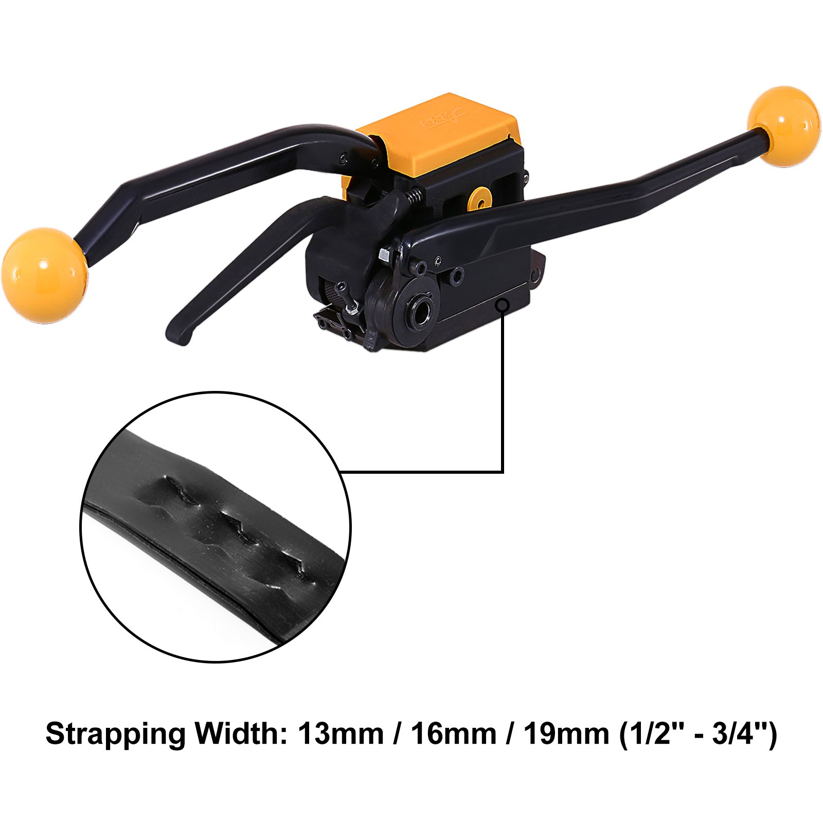 VEVOR A333 Steel Strapping Tools Machine 0.38-0.58MM, Manual Buckle-free Strapping Tensioner Cutter Sealless Combination Tool Metal Banding Packing Tool