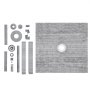 VEVOR shower pan kit with drain, panels, and waterproof accessories for easy installation.
