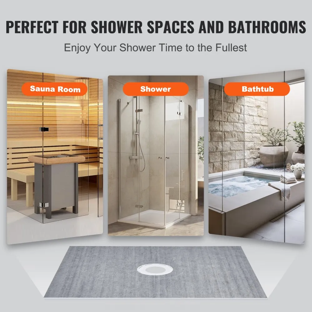 perfect for shower spaces, bathrooms, sauna room, and bathtub with VEVOR shower curb kit.