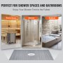 VEVOR Shower Curb Kit, 1219x1524mm Shower Pan Kit with 50.8mm ABS Central Flange, Waterproof Membrane, Stainless Steel Grate, Shower Pan Slope Sticks Fit for Bathroom