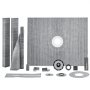 VEVOR Shower Curb Kit, 1219x1524mm Shower Pan Kit with 50.8mm ABS Central Flange, Waterproof Membrane, Stainless Steel Grate, Shower Pan Slope Sticks Fit for Bathroom