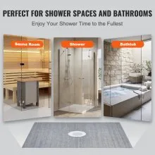 VEVOR Shower Curb Kit, 60"x48" Shower Pan Kit with 2" ABS Central Flange, Waterproof Membrane, Stainless Steel Grate, Shower Pan Slope Sticks Fit for Bathroom