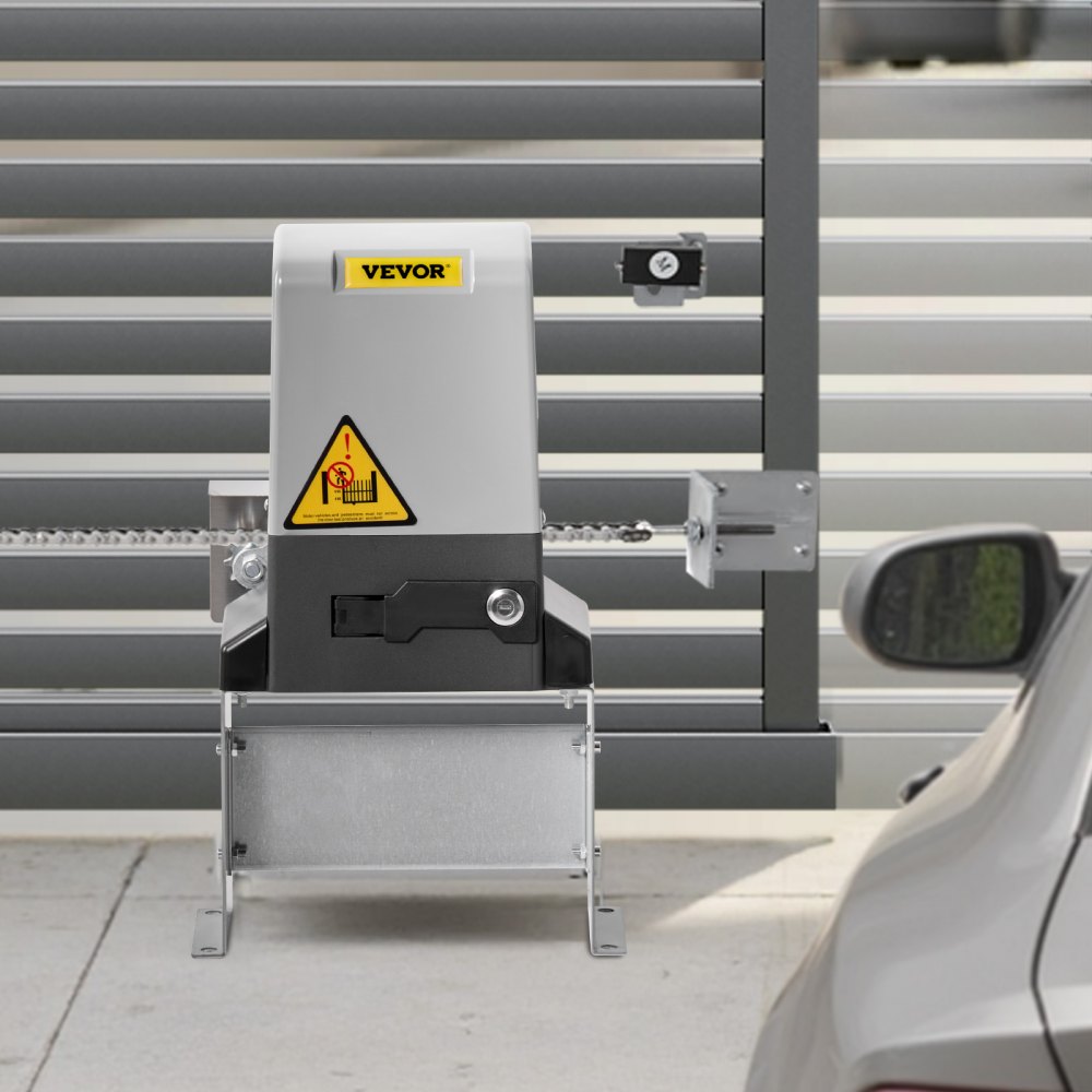 Abridor de puerta corrediza VEVOR, AC1400 3100LBS, con 2 controles remotos, kit de hardware para operador de puerta de seguridad, velocidad de movimiento de 43 pies por minuto, motor eléctrico para puerta corrediza de entrada rodante