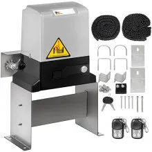 VEVOR Sliding Gate Opener AC1400 3100LBS with 2 Remote Controls, Gate Operator Hardware Kit for Security, Move Speed 40ft Per Min, Electric Rolling Driveway Slide Gate Motor