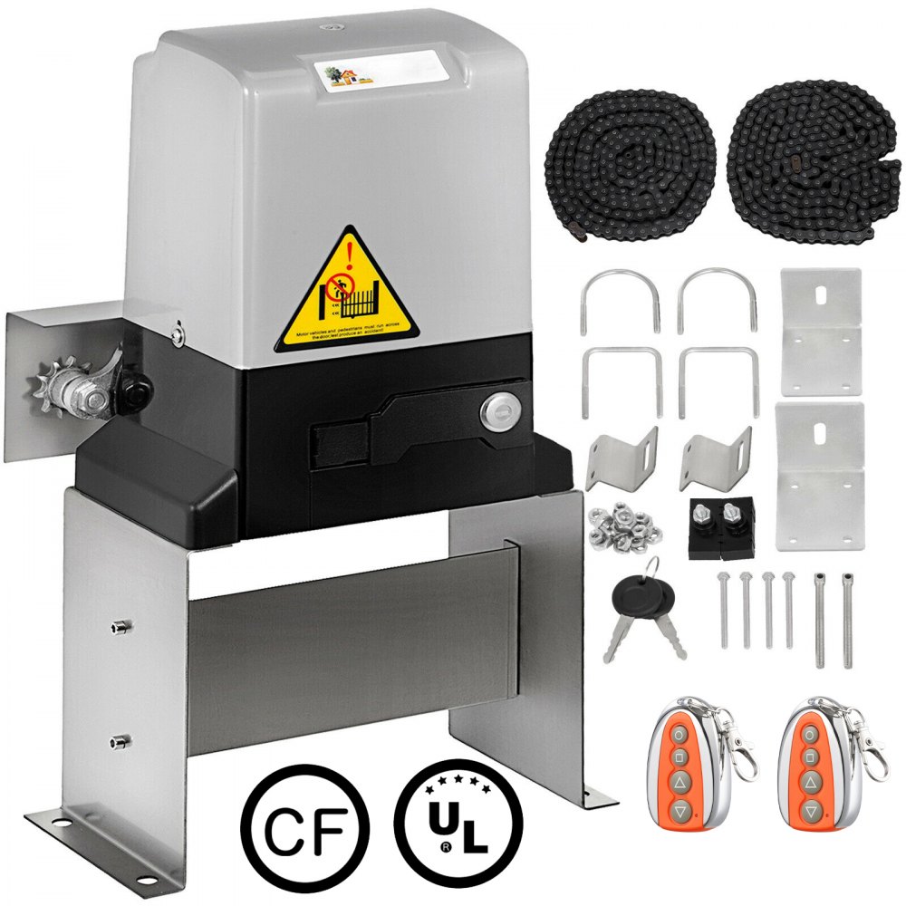 VEVOR Sliding Gate Opener AC600 1400Lbs with 2 Remote Controls Move Speed 43ft Per Min, Basic Model (1800Lbs)