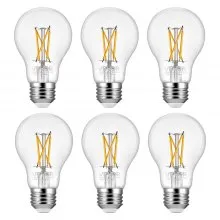 6 Pack Edison Bulbs LED A19 4.5W Dimmable 450 Lumens 2700K E26 Antique