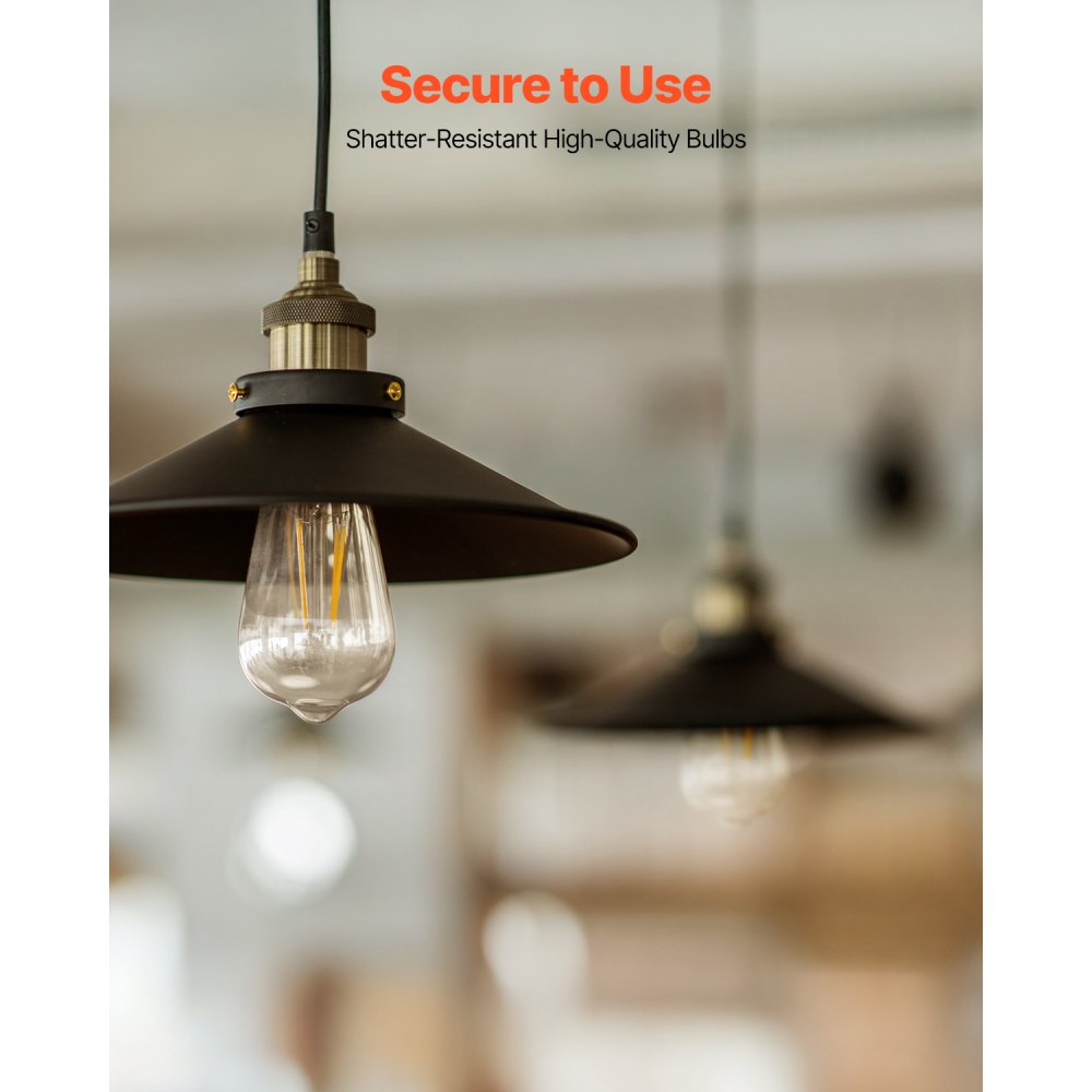 VEVOR 6 Pack Edison Bulbs LED, ST19 Vintage Edison Light Bulbs, 7W Dimmable 800 Lumens, 2700K Warm White, E26 Base LED Filament Bulb, Antique Glass Style for Home, Bedroom, Office, Farmhouse