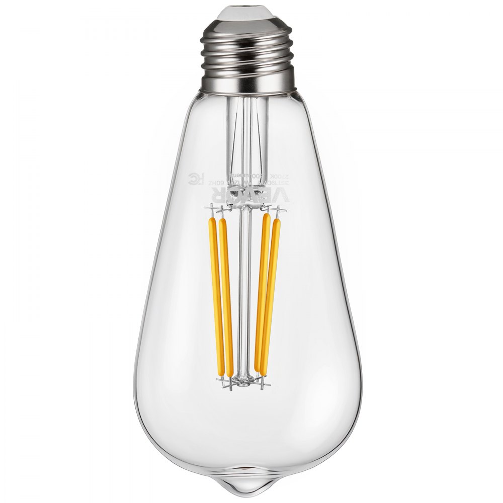 VEVOR 6 Pack Edison Bulbs LED, ST19 Vintage Edison Light Bulbs, 7W Dimmable 800 Lumens, 2700K Warm White, E26 Base LED Filament Bulb, Antique Glass Style for Home, Bedroom, Office, Farmhouse