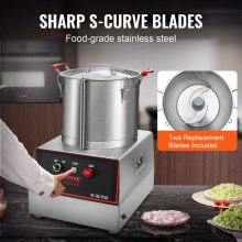 VEVOR Food Processor & Vegetable Chopper, 16 Quart, 1400W Food-Grade Stainless Steel Food Processor Chopper with 2 Extra S-Curve Blades, Multifunctional for Chopping Vegetables, Meat, Grains, Nuts