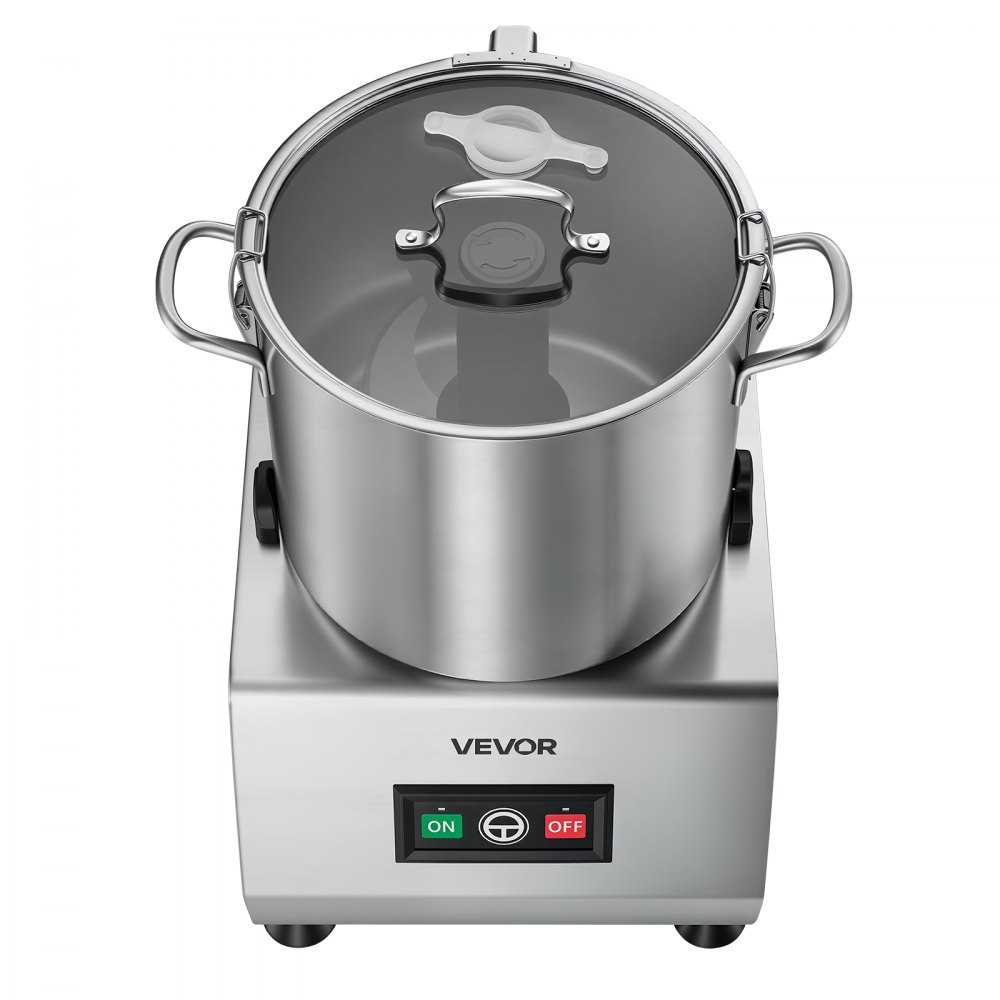 VEVOR Food Processor 12 L Commercial Electric Vegetable Chopper Cutter 1500W, for Chopping Vegetables Fruit Grains Nuts Cheese, Food-Grade Stainless Steel Bowl, with S-Shaped Blade, Pure Copper Motor