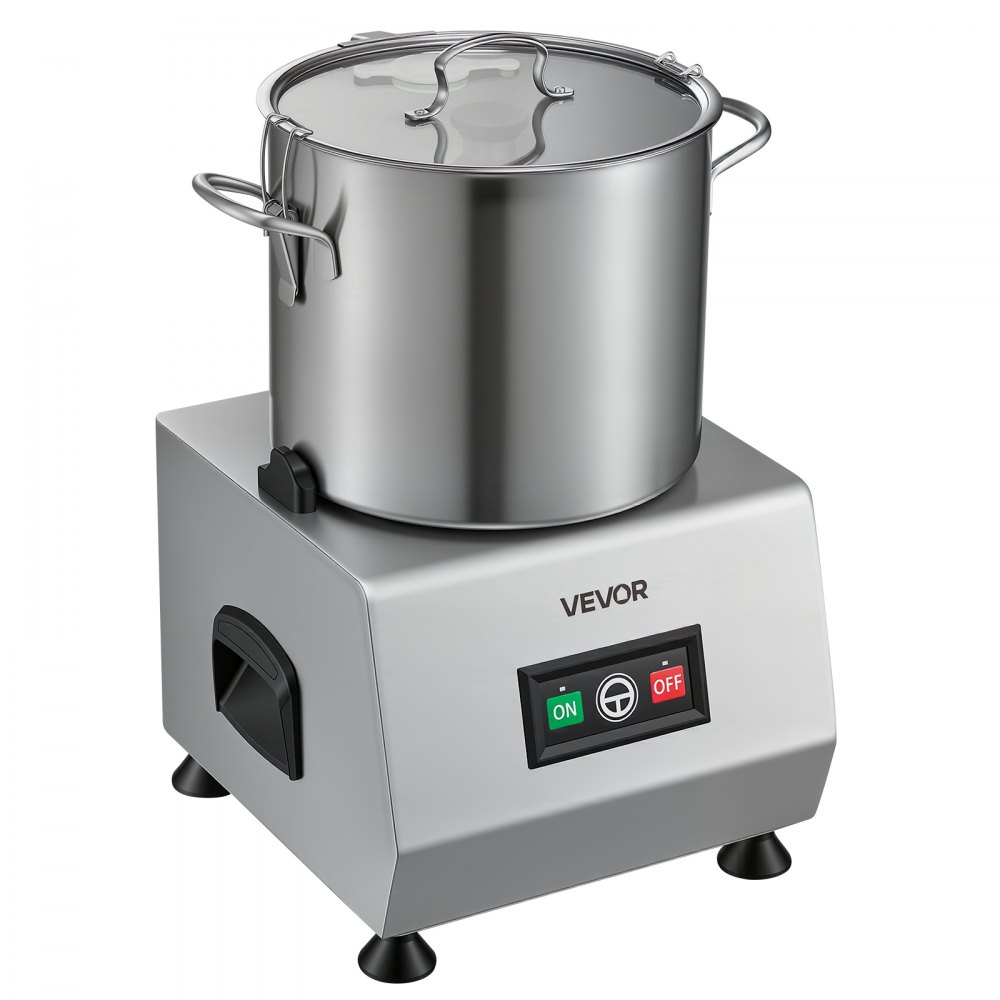 VEVOR Food Processor 12 L Commercial Electric Vegetable Chopper Cutter 1500W, for Chopping Vegetables Fruit Grains Nuts Cheese, Food-Grade Stainless Steel Bowl, with S-Shaped Blade, Pure Copper Motor