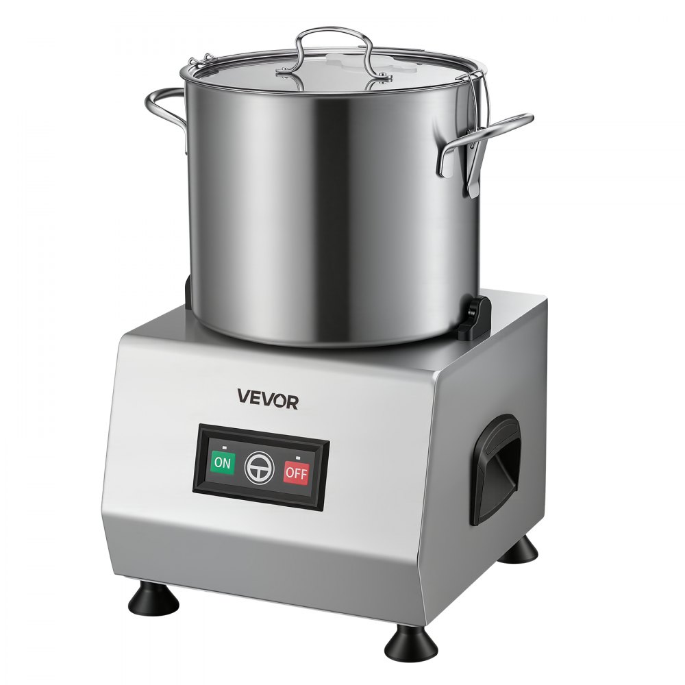 VEVOR Food Processor 12 L Commercial Electric Vegetable Chopper Cutter 1500W, for Chopping Vegetables Fruit Grains Nuts Cheese, Food-Grade Stainless Steel Bowl, with S-Shaped Blade, Pure Copper Motor