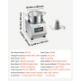 VEVOR Food Processor 8 L Commercial Electric Vegetable Chopper Cutter 1100W, for Chopping Vegetables Fruit Grains Nuts Cheese, Food-Grade Stainless Steel Bowl, with S-Shaped Blade, Pure Copper Motor