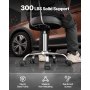 VEVOR Shop Stool Adjustable Garage Seat 300 lbs Load with Backrest & Wheels