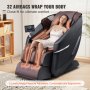 VEVOR Fauteuil de massage avec piste SL flexible, fauteuil inclinable complet zéro gravité, 10 à 18 modes automatiques, Shiatsu 3D, chauffage, haut-parleur Bluetooth, airbag, rouleau de pied et écran tactile