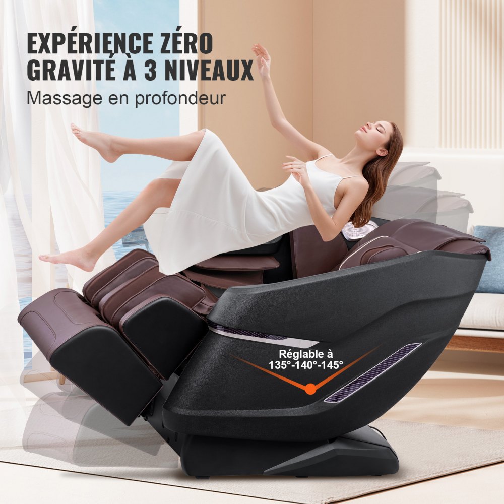 VEVOR Full Body Massage Chair, SL-Track Zero Gravity Massage Recliner, 3D Shiatsu, Body Scan, Heating, Bluetooth Speaker, Airbags for Living Room, Home