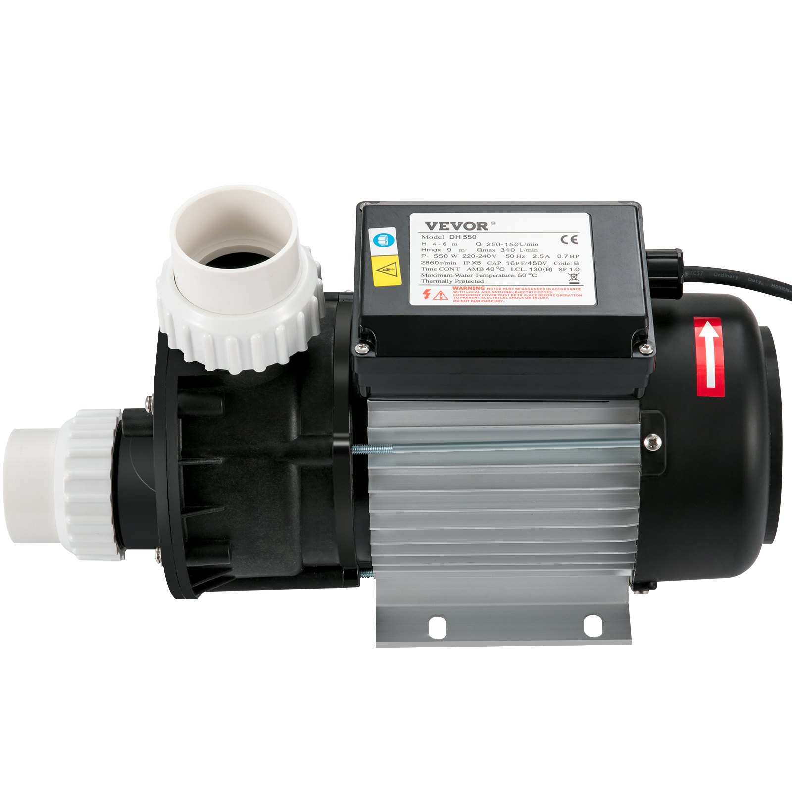 VEVOR Spa Pump Hot Tub Pump 0.5 HP 370W Single Speed Water Circulation Pump 220V