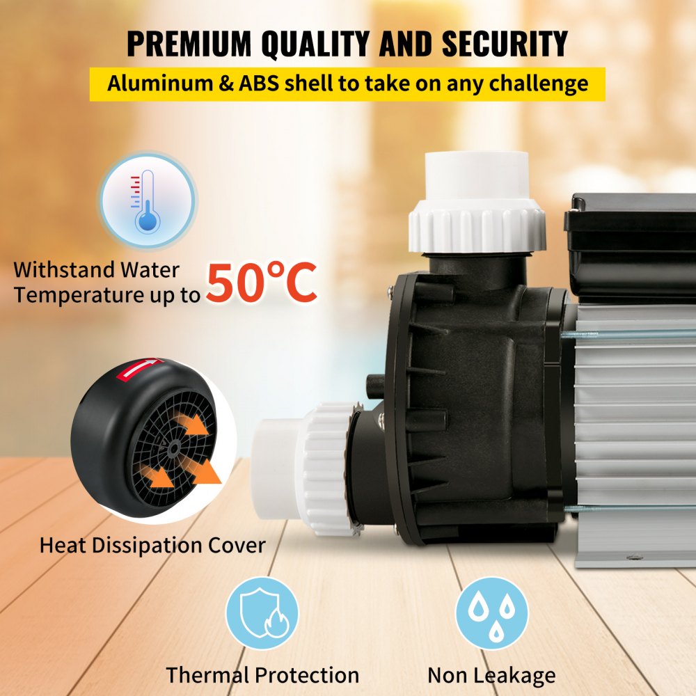 VEVOR Spa Pump Hot Tub Pump 0.7 HP 550W Single Speed Water Circulation Pump 220V