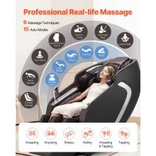VEVOR Massage Chair, 4D Full Body Zero Gravity Recliner with SL Track, Yoga Stretch, AI Voice Control, Heat, Foot Roller, Retractable Pedal, 36 Airbags, LCD, Armrest Controls, Rolling Base