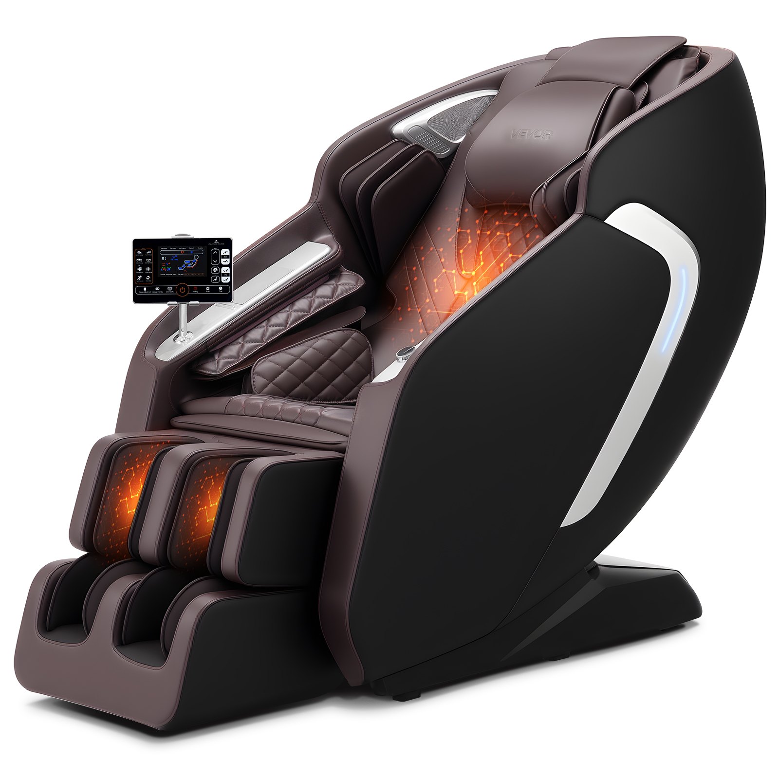 VEVOR Massage Chair,  4D Full Body Zero Gravity Recliner with SL Track, Yoga Stretch, AI Voice Control, Heat, Foot Roller, Retractable Pedal, 36 Airbags, LCD, Armrest Controls, Rolling Base