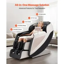 VEVOR Full Body Massage Chair, 3D Zero Gravity Recliner with SL Track, 18 Auto Modes, Heat, Foot Rollers, Armrest Control, LCD Display, 36 Airbags, Retractable Footrest