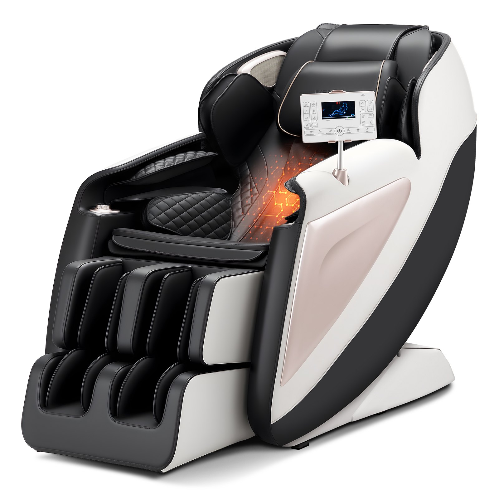 VEVOR Full Body Massage Chair, 3D Zero Gravity Recliner with SL Track, 18 Auto Modes, Heat, Foot Rollers, Armrest Control, LCD Display, 36 Airbags, Retractable Footrest