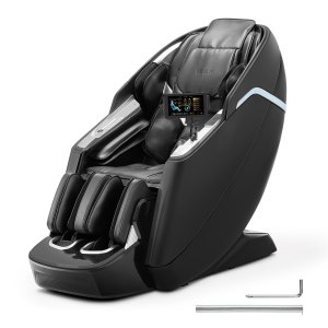 VEVOR Dual-Core 4D+3D Full Body Massage Chair, with Extended SL Track, Deep Yoga Stretch, Electric Extendable Footrest, TFT, AI Voice Control, Heat, Airbags, Armrest Controls, Wheels | VEVOR US