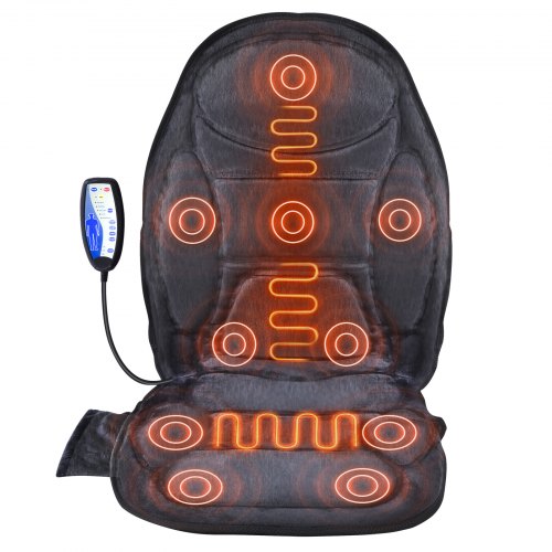 VEVOR Massage Seat Cushion with Heat, 10 Vibration Motor Seat Massage Pad, Vibrating Massage Chair Mat with 5 Modes & 4 Intensities, 3 Heating Pads for Home Office, Fatigue Relief for Back, Hip, Thigh