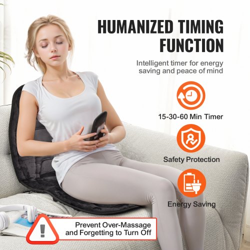 VEVOR Massage Seat Cushion with Heat, 10 Vibration Motor Seat Massage Pad, Vibrating Massage Chair Mat VEVOR Massage Seat Cushion with Heat, 10 Vibration Motor Seat Massage Pad, Vibrating Massage Chair Mat