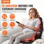 VEVOR Massage Seat Cushion with Heat, 10 Vibration Motor Seat Massage Pad, Vibrating Massage Chair Mat with 5 Modes & 4 Intensities, 3 Heating Pads for Home Office, Fatigue Relief for Back, Hip, Thigh
