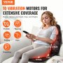 VEVOR massage seat cushion with 10 vibration motors for back, hips, and thighs. pulsate, tapping, rolling.