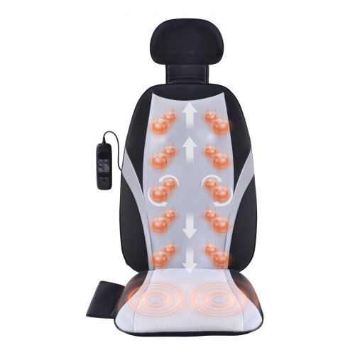 VEVOR Massage Seat Cushion Pad with 2 Back Shiatsu Roller 2 Seat Vibration Motor
